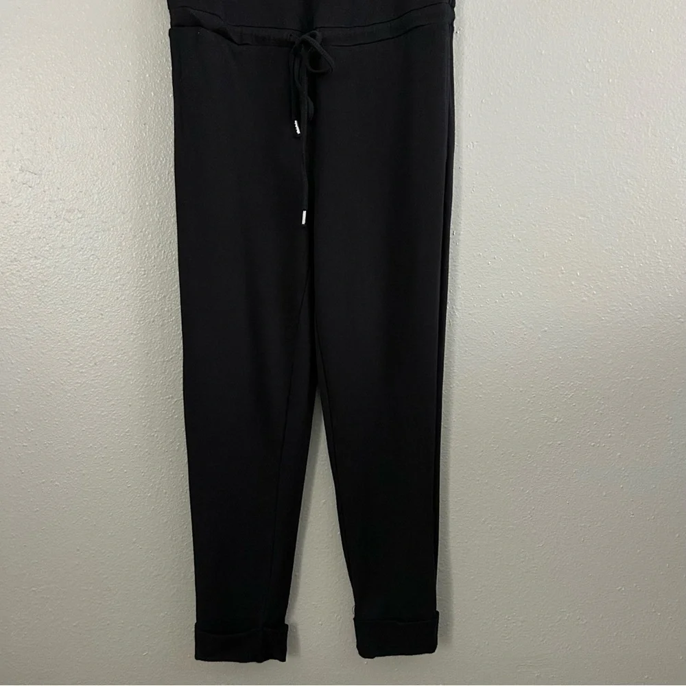 Bebe Black Silver Rhinestone Bling Spellout Logo Jumpsuit Size XS Y2K - Picture 3 of 10